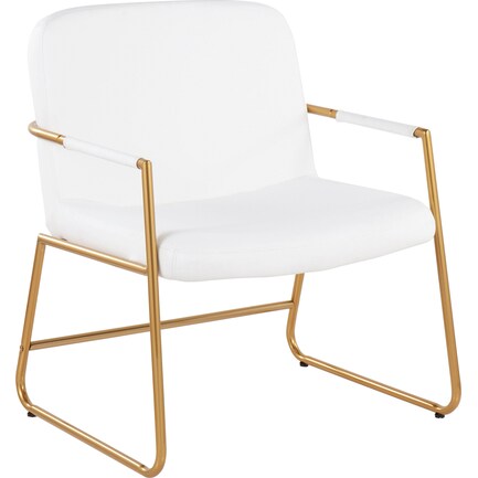 Inessa Accent Chair - White/Gold