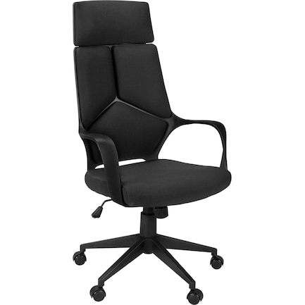 Inez Adjustable Swivel Desk Chair - Black/Black