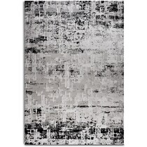interlink gray and black area rug  x    