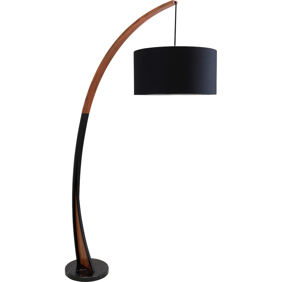 inwood walnut black floor lamp   