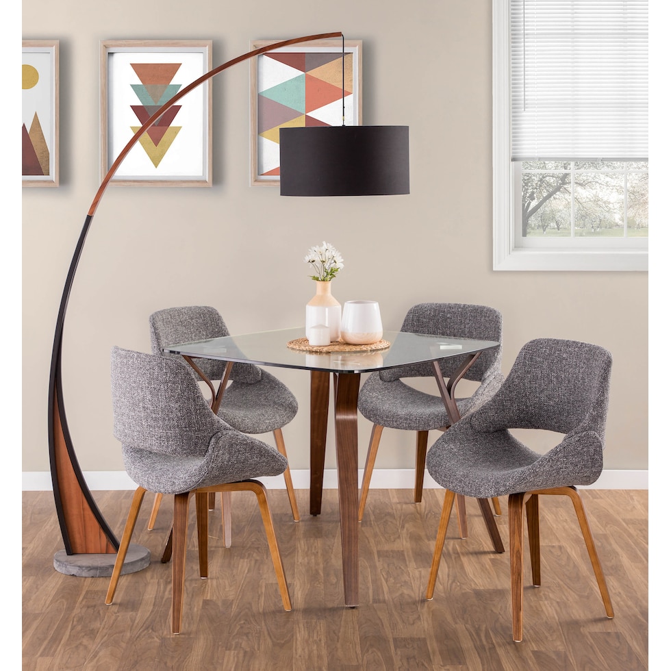 inwood walnut black floor lamp   