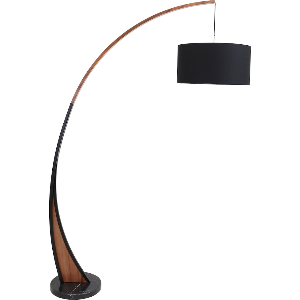 inwood walnut black floor lamp   