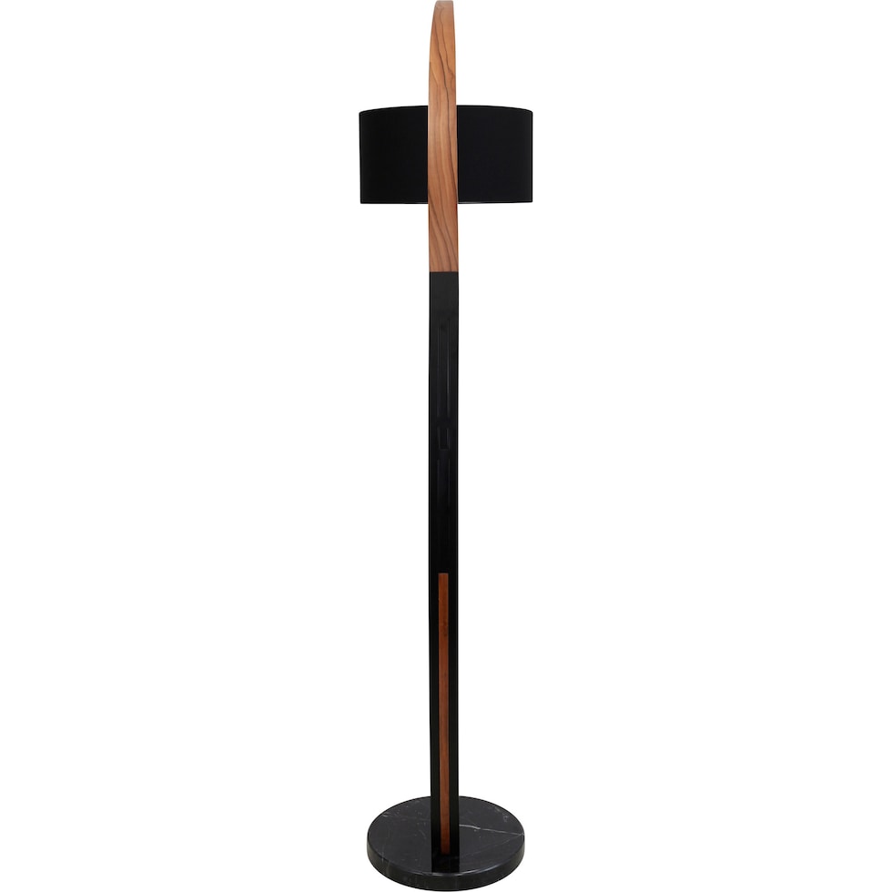 inwood walnut black floor lamp   