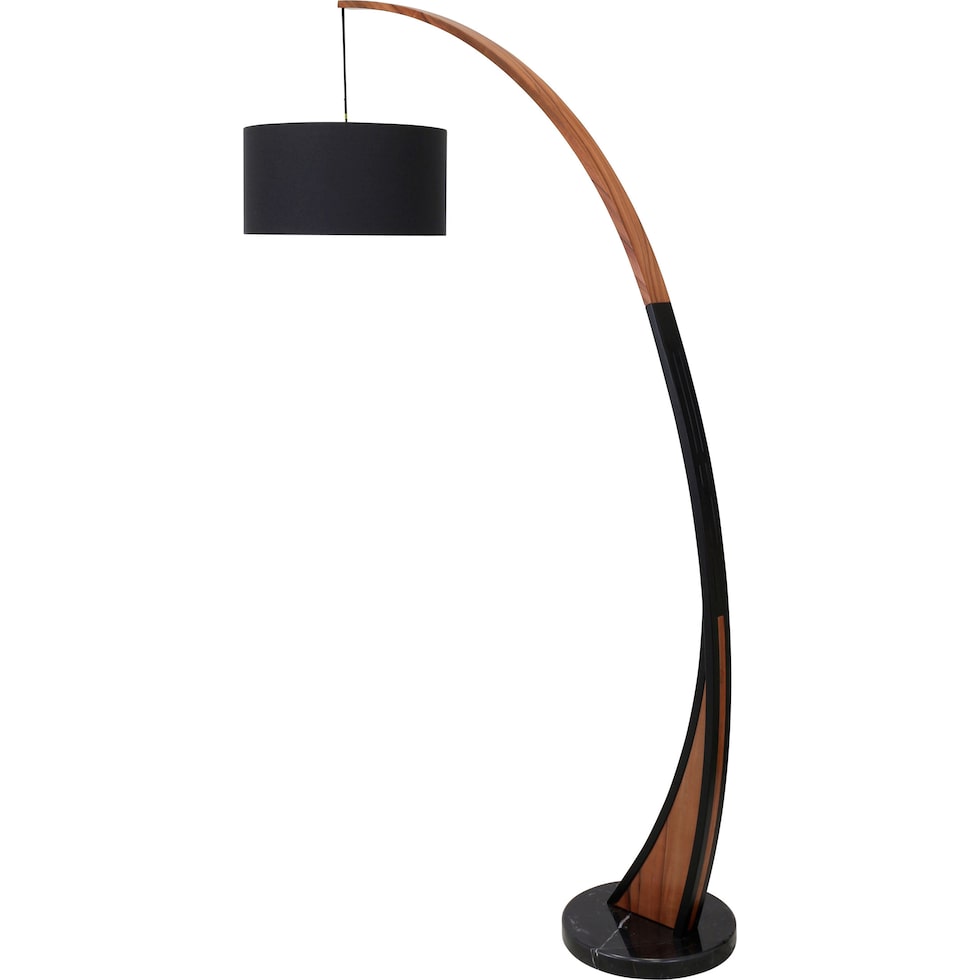 inwood walnut black floor lamp   