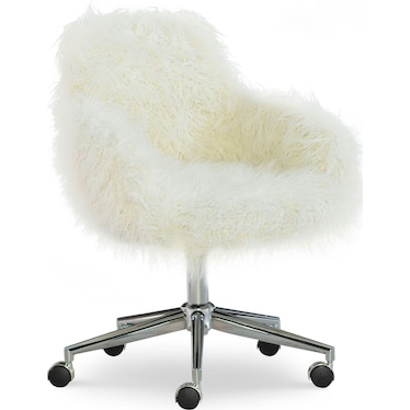 Iona Faux Fur Office Chair - White