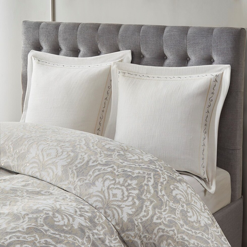 iris gray queen bedding set   