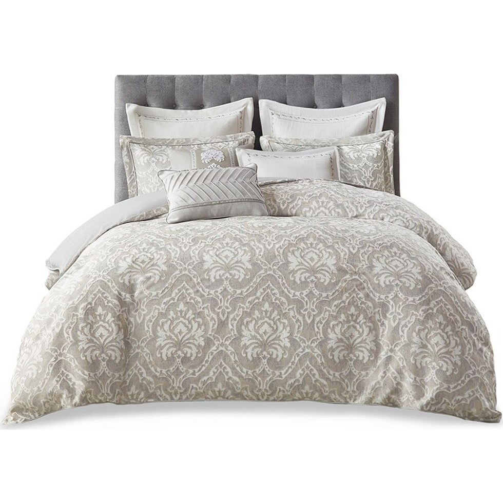 iris gray queen bedding set   