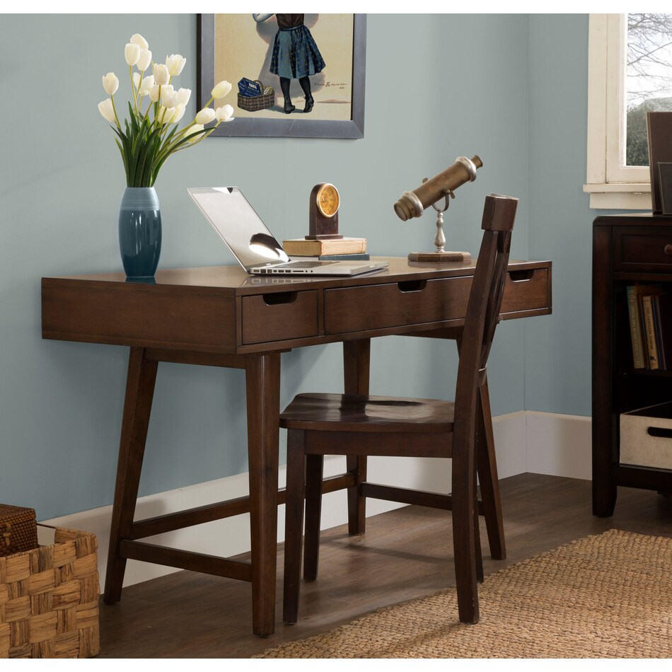 isaac dark brown desk   