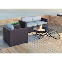 isla blue outdoor loveseat set   