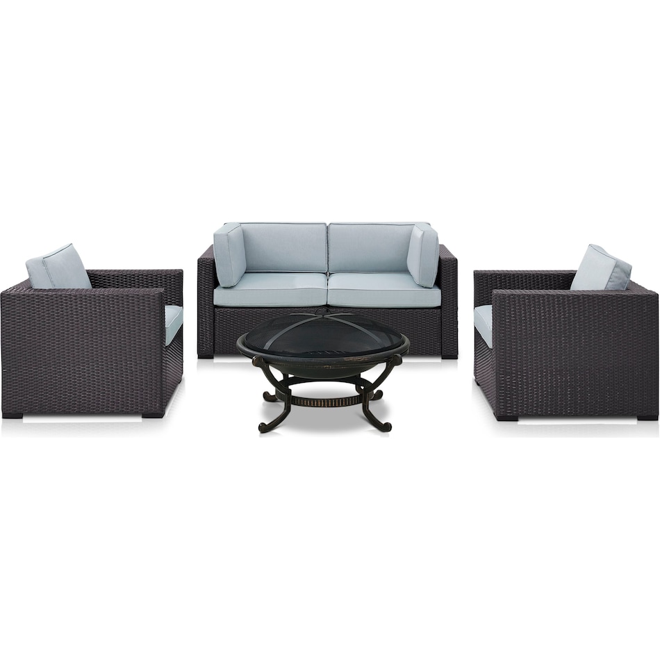 isla blue outdoor loveseat set   