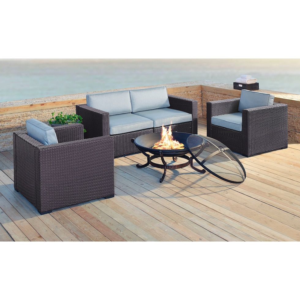 isla blue outdoor loveseat set   