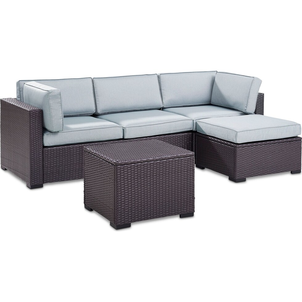 isla blue outdoor sectional set   