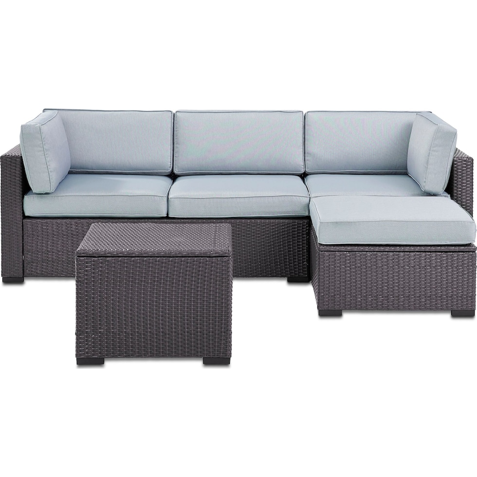 isla blue outdoor sectional set   