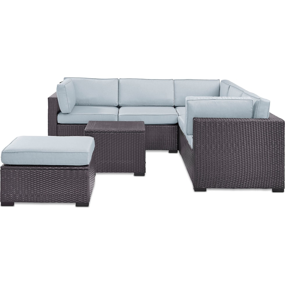 isla blue outdoor sectional set   