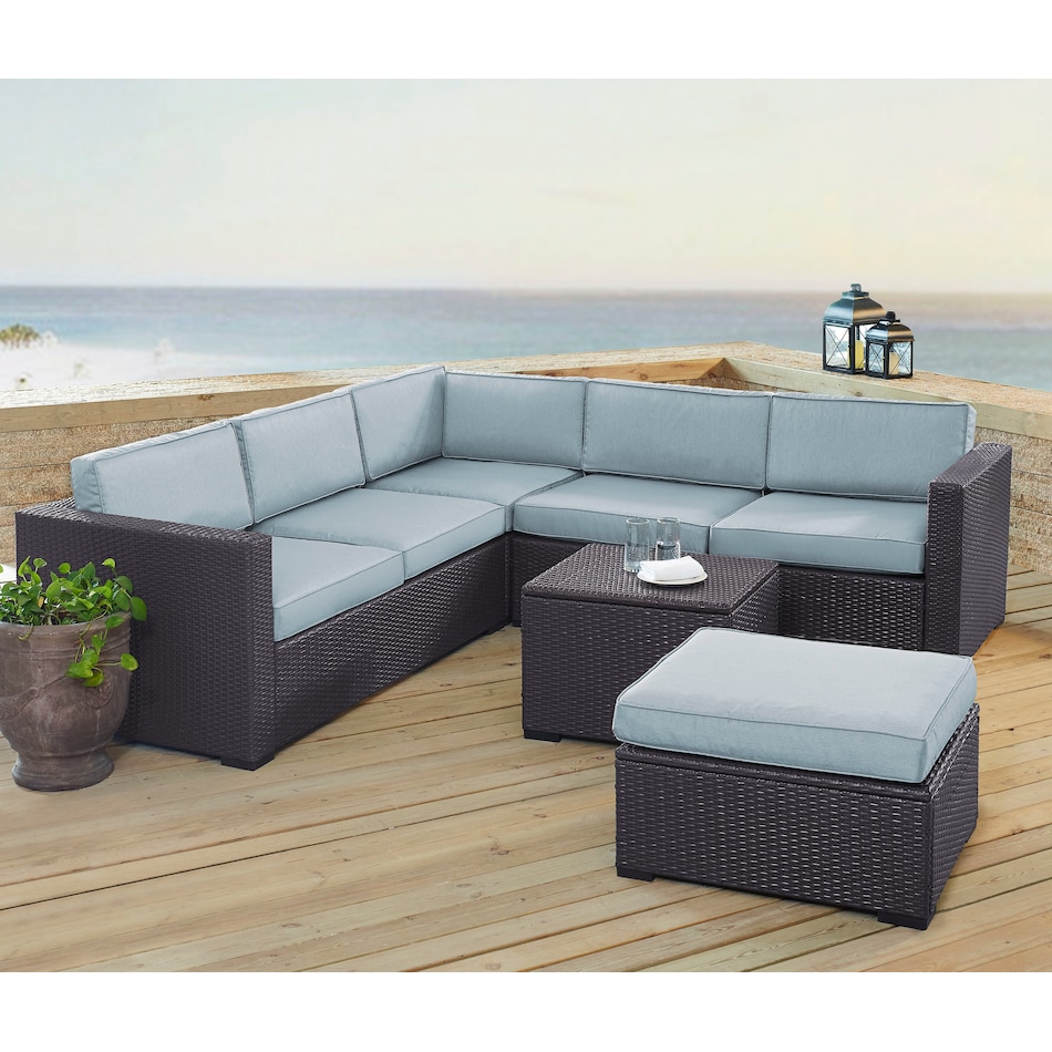 isla blue outdoor sectional set   