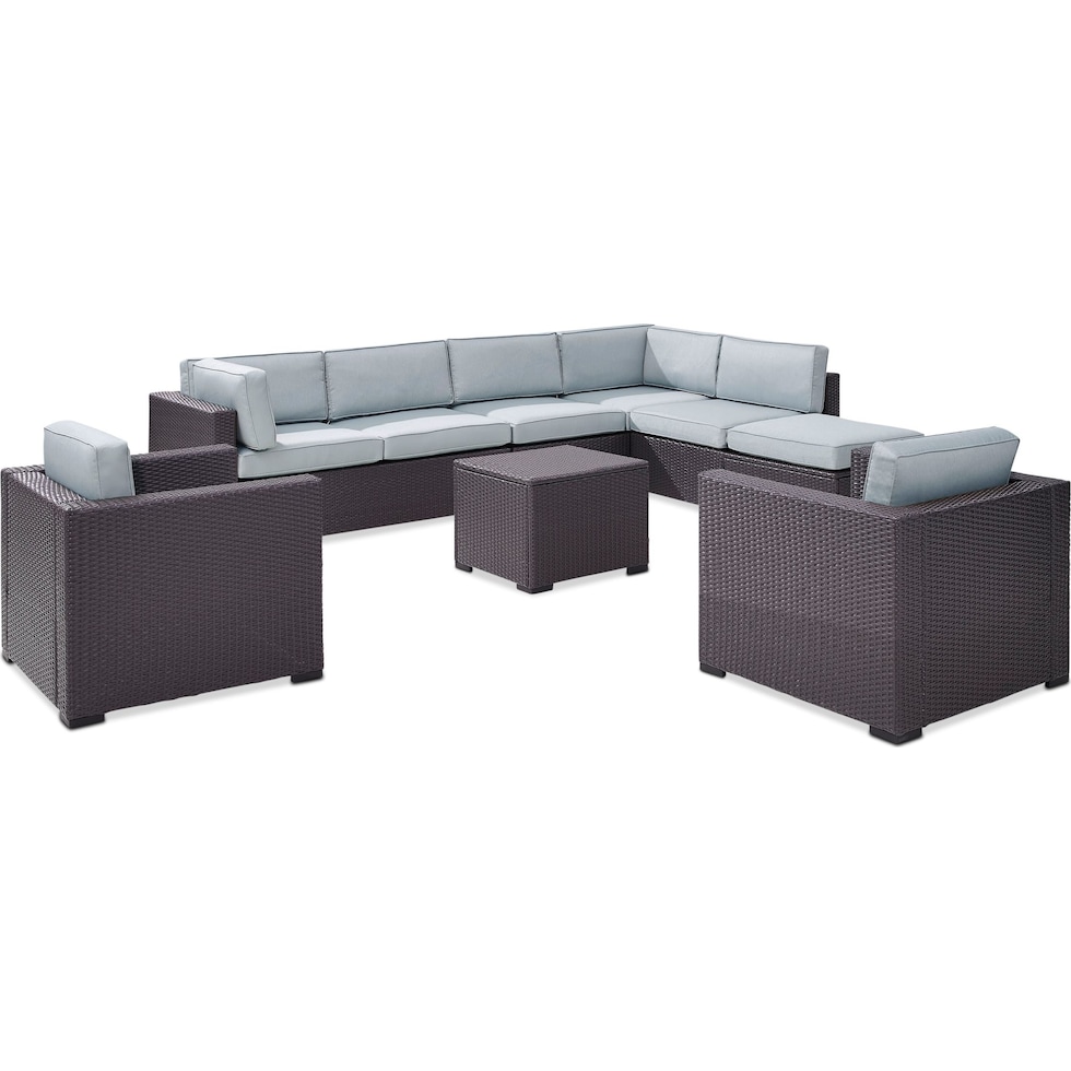 isla blue outdoor sectional set   