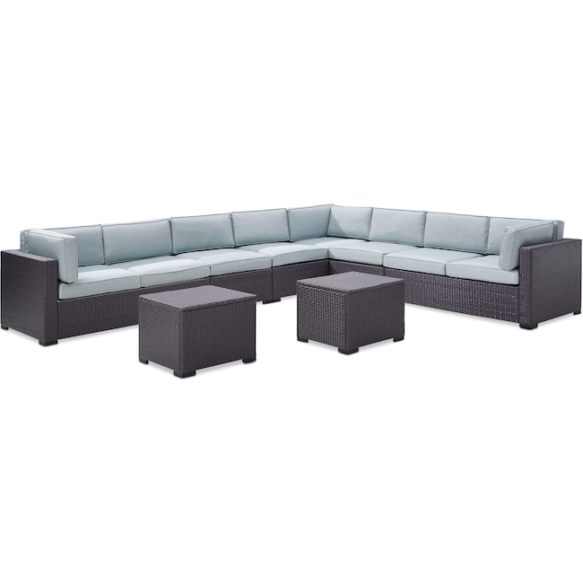 Outdoor Furniture - Isla 5-Piece Outdoor Sectional and 2 Coffee Tables Set