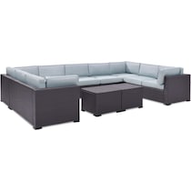 isla blue outdoor sectional set   