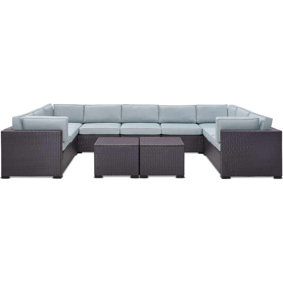 isla blue outdoor sectional set   