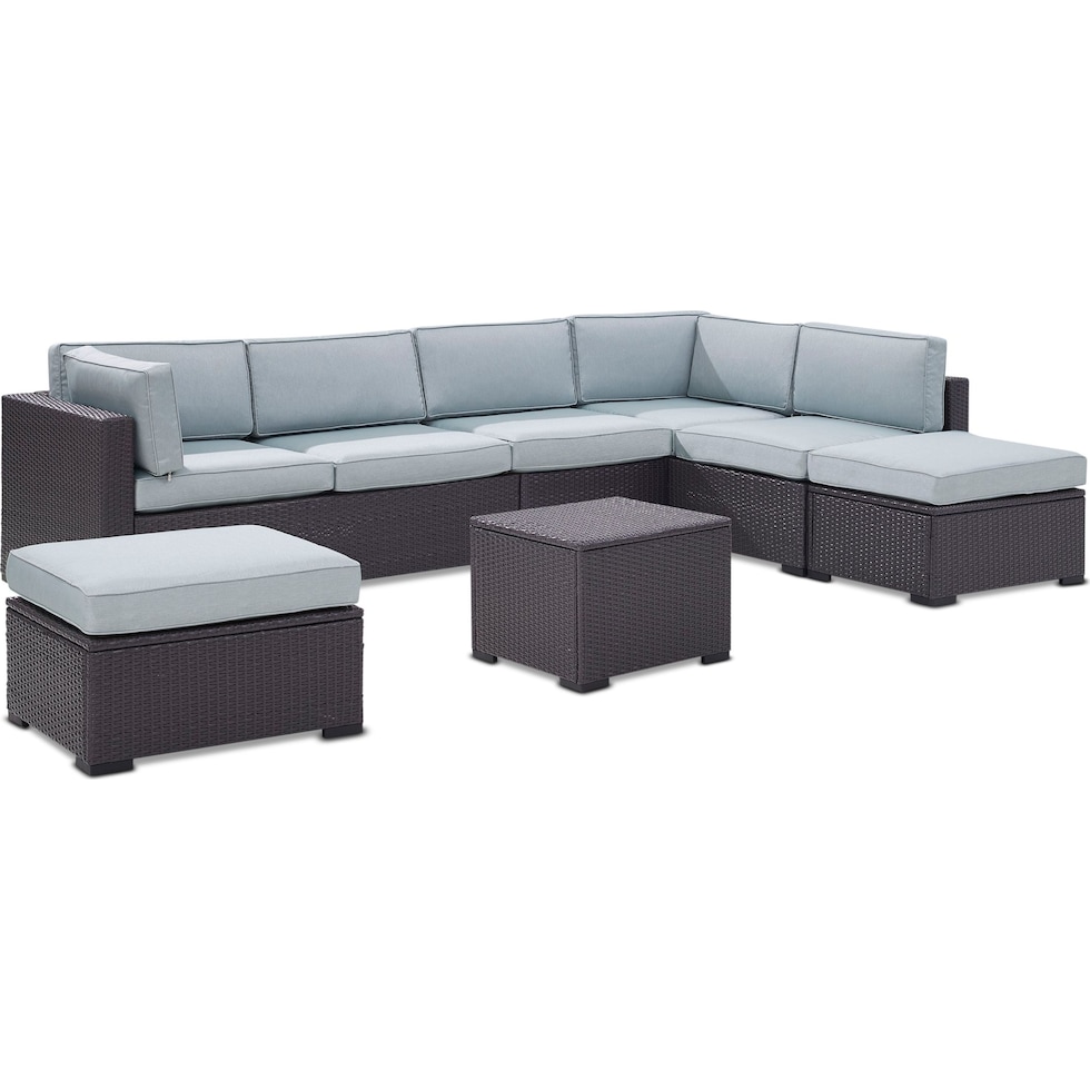 isla blue outdoor sectional set   