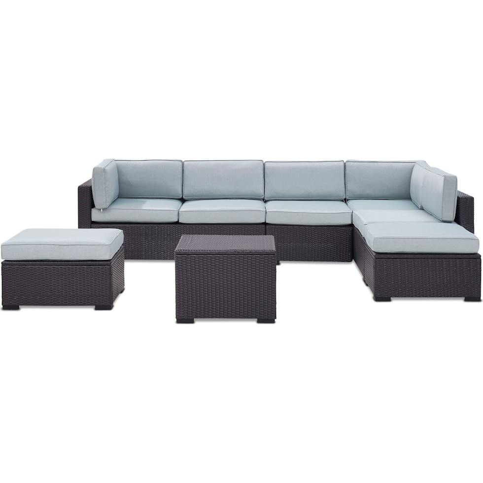 isla blue outdoor sectional set   