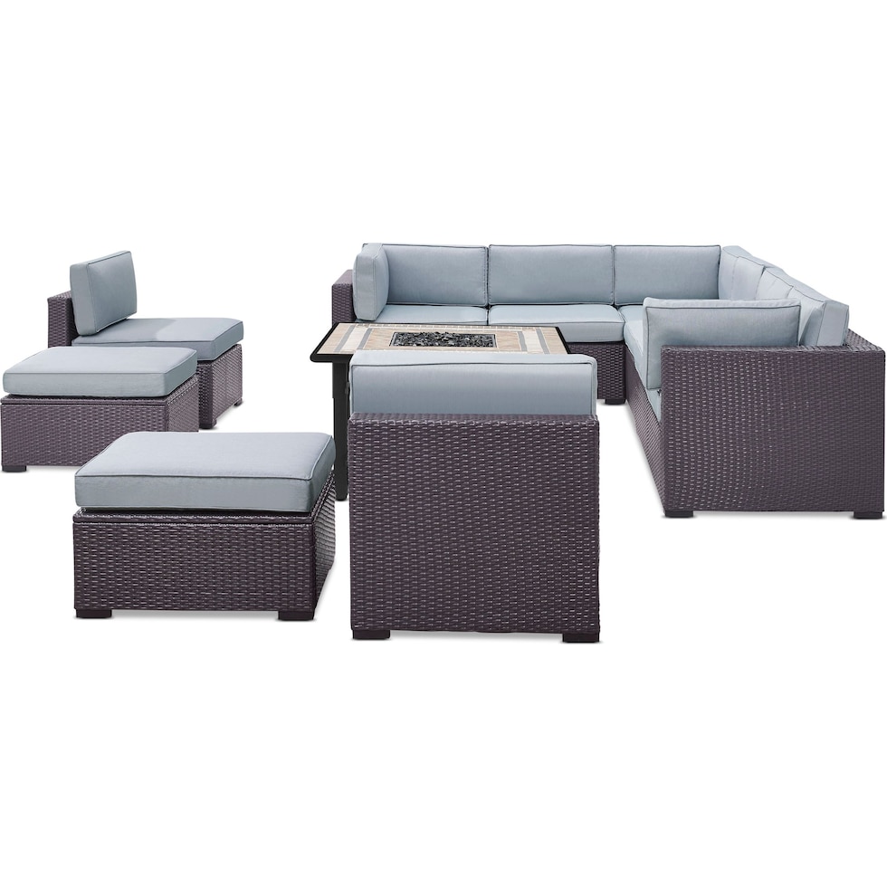 isla blue outdoor sectional set   