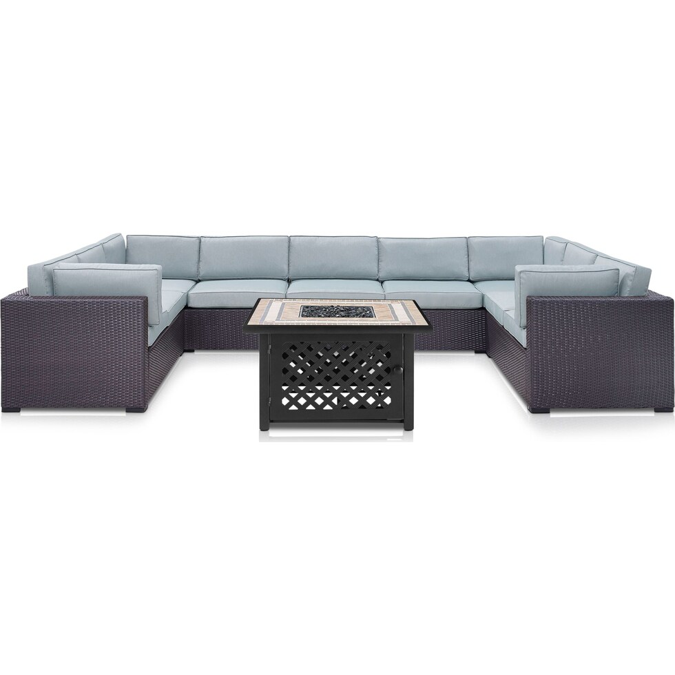 isla blue outdoor sectional set   