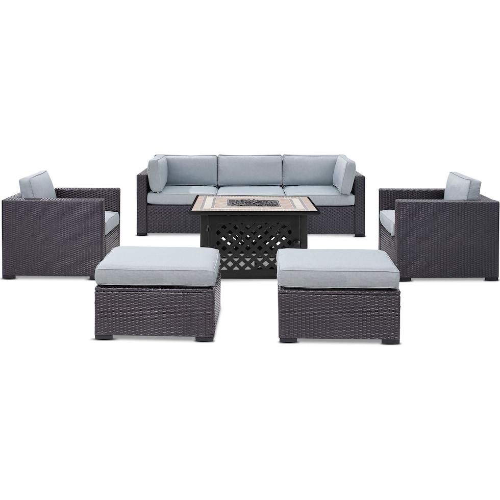 isla blue outdoor sofa set   