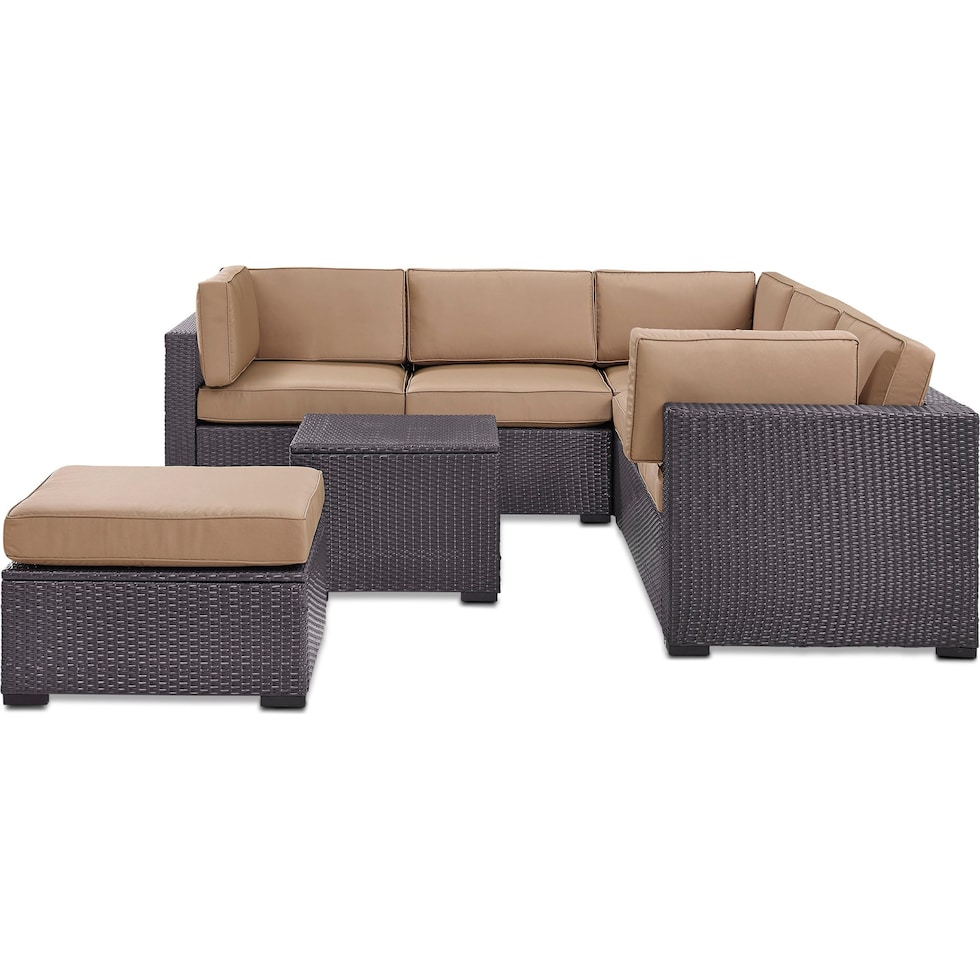 isla dark brown outdoor sectional set   
