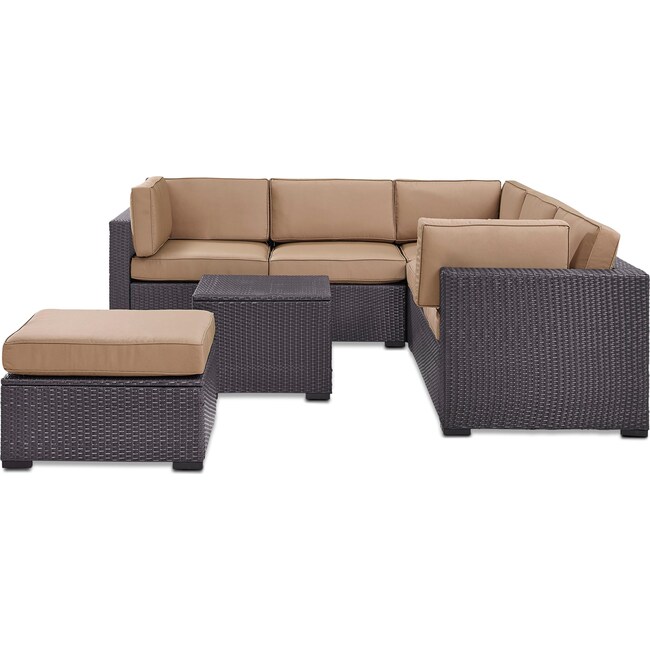Outdoor Furniture - Isla 3-Piece Outdoor Sofa, Ottoman, and Coffee Table Set