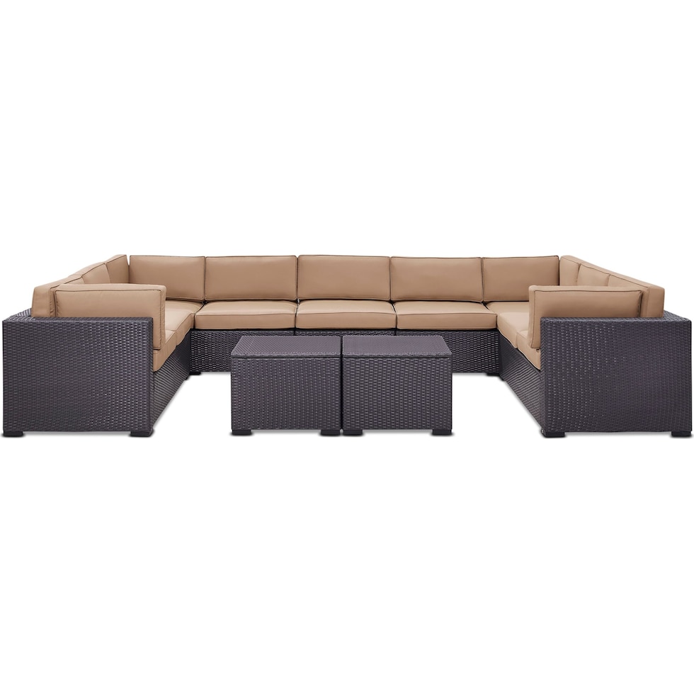 isla dark brown outdoor sectional set   