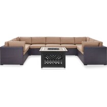 isla dark brown outdoor sectional set   