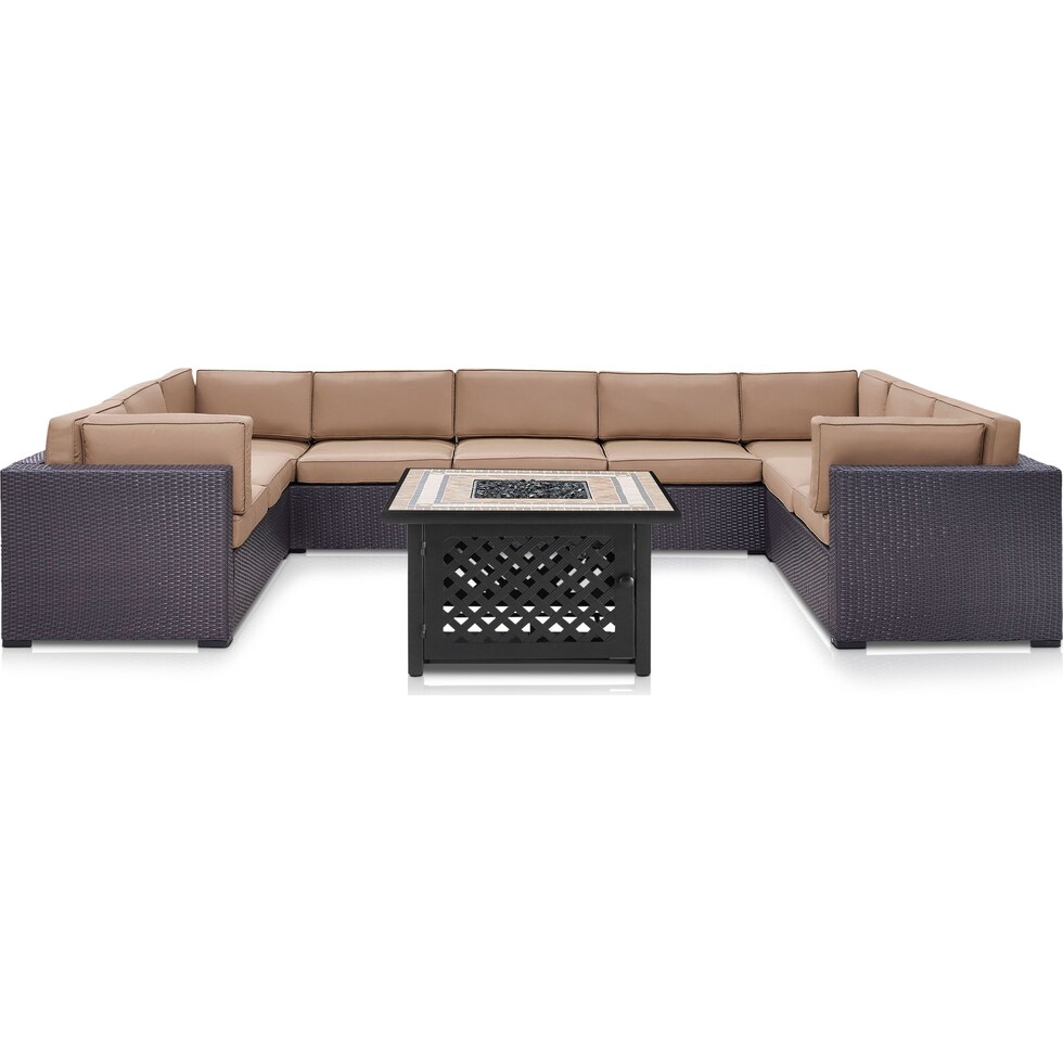 isla dark brown outdoor sectional set   