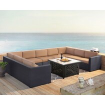 isla dark brown outdoor sectional set   