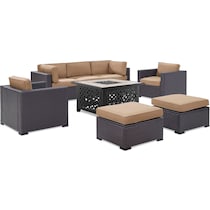 isla dark brown outdoor sofa set   