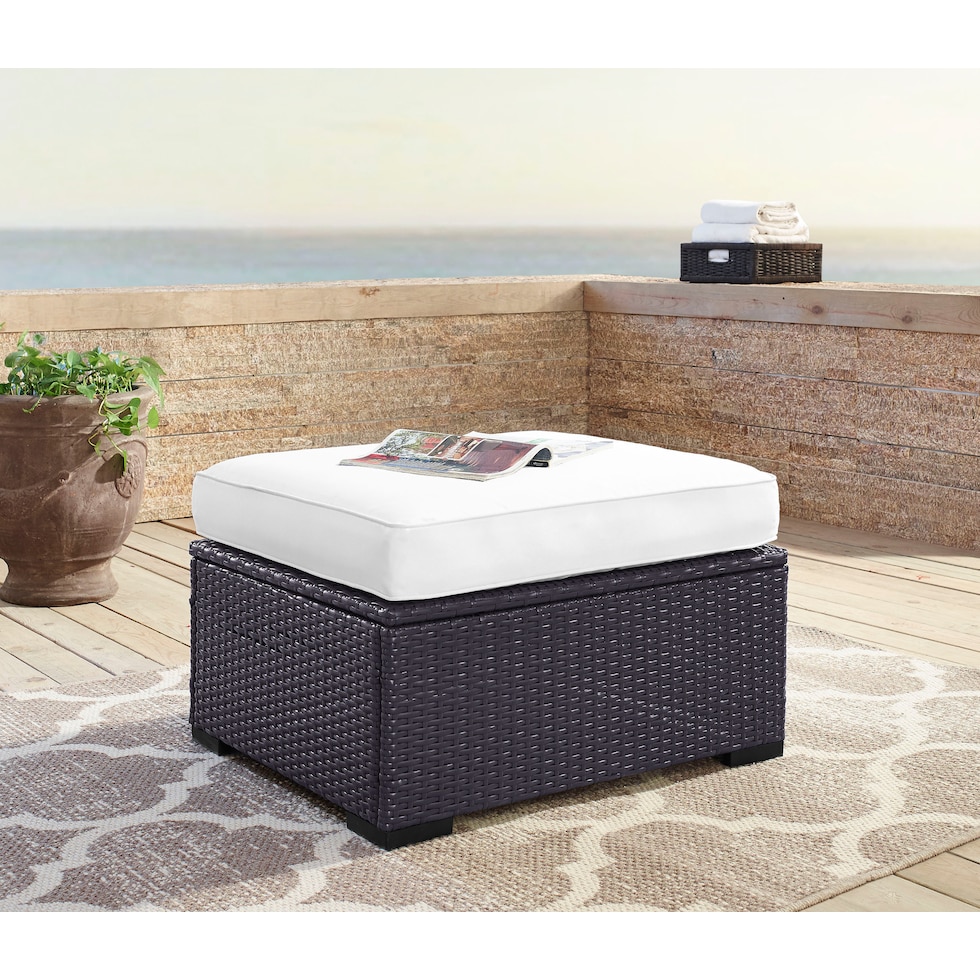 isla white outdoor ottoman   