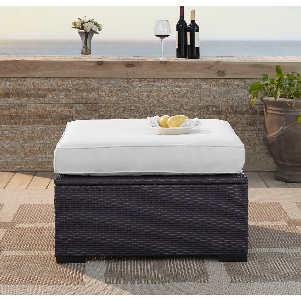 isla white outdoor ottoman   