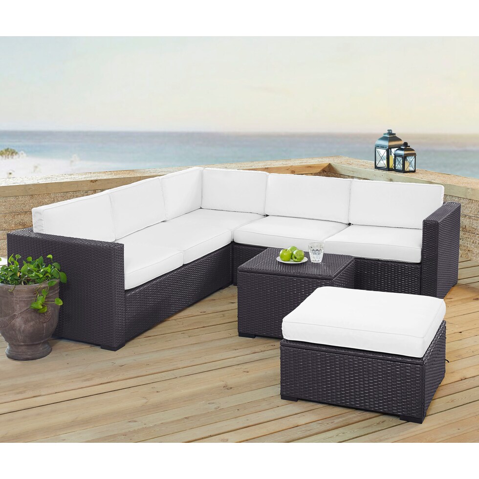 isla white outdoor sectional set   