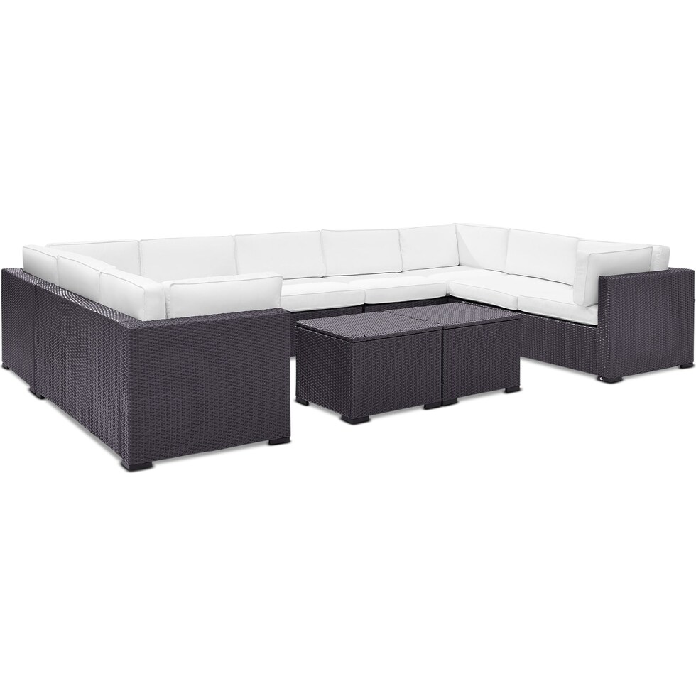 isla white outdoor sectional set   
