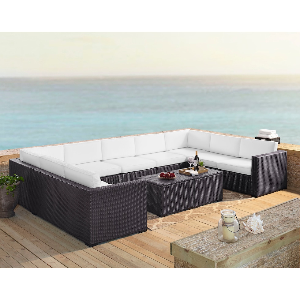 isla white outdoor sectional set   