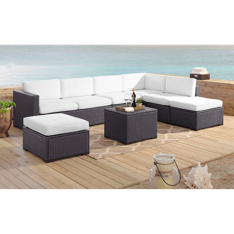 isla white outdoor sectional set   