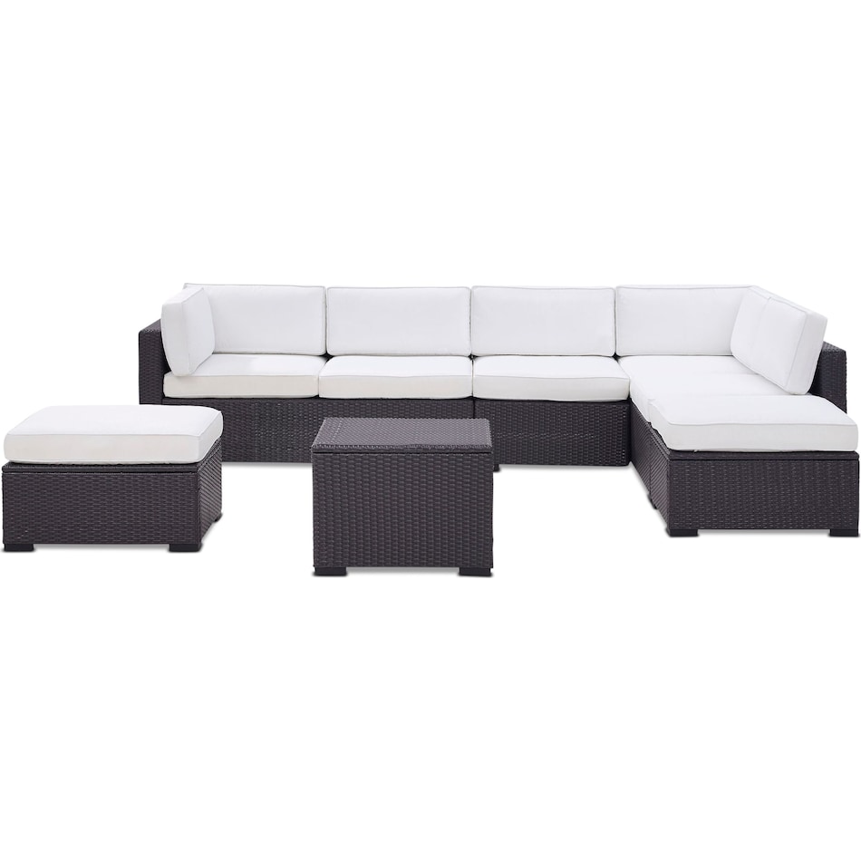 isla white outdoor sectional set   