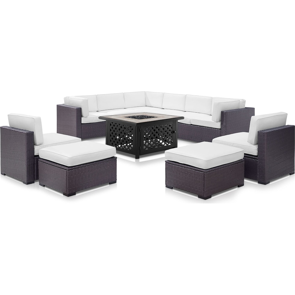 isla white outdoor sectional set   