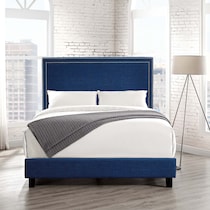 itzel blue queen bed   