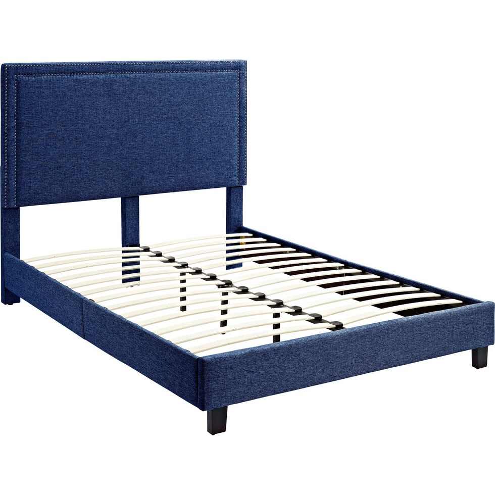 itzel blue queen bed   
