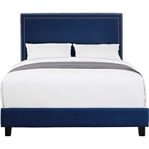 itzel blue queen bed   