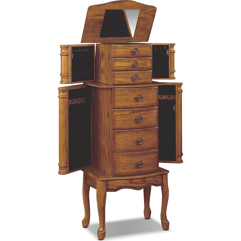 ivy light brown jewelry armoire   