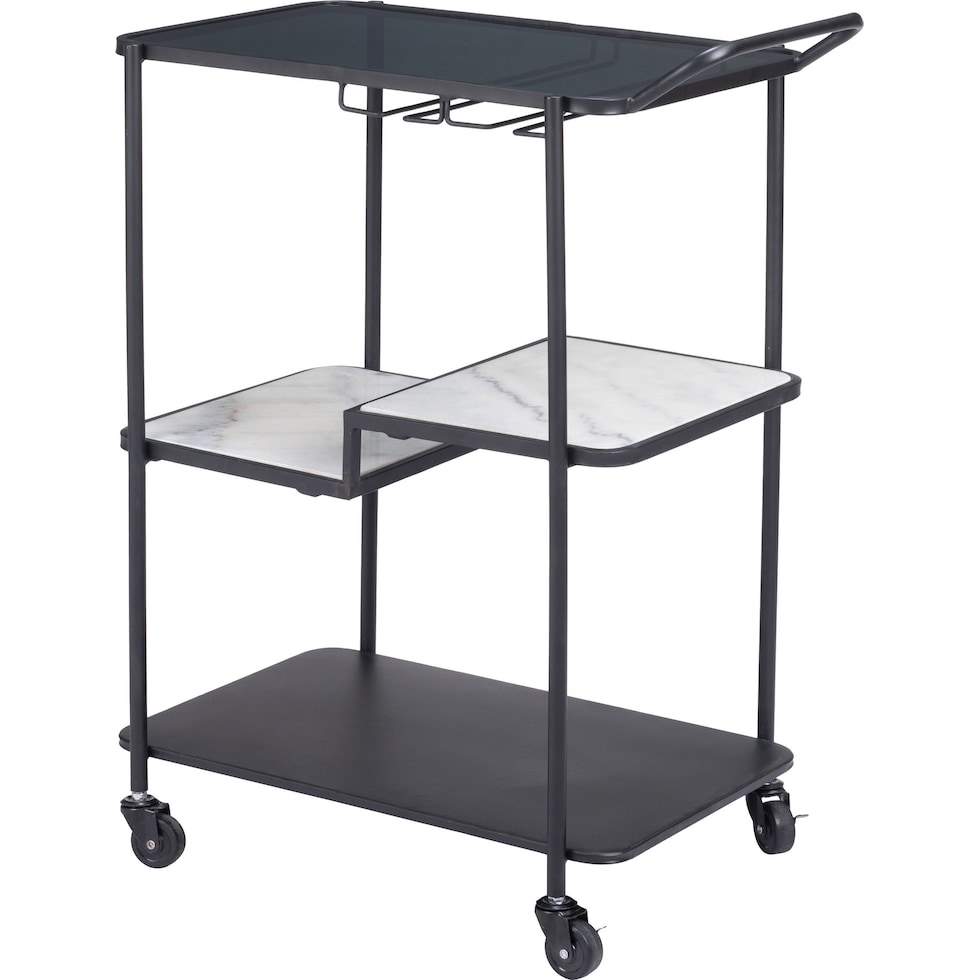 izola black bar cart   