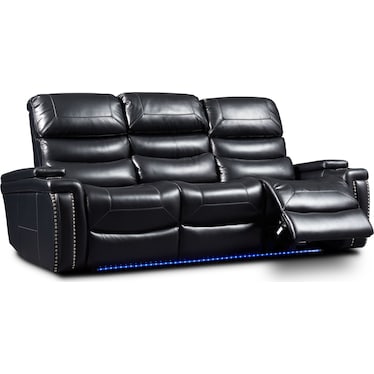Jackson Triple-Power Reclining Sofa and Loveseat Set - Black