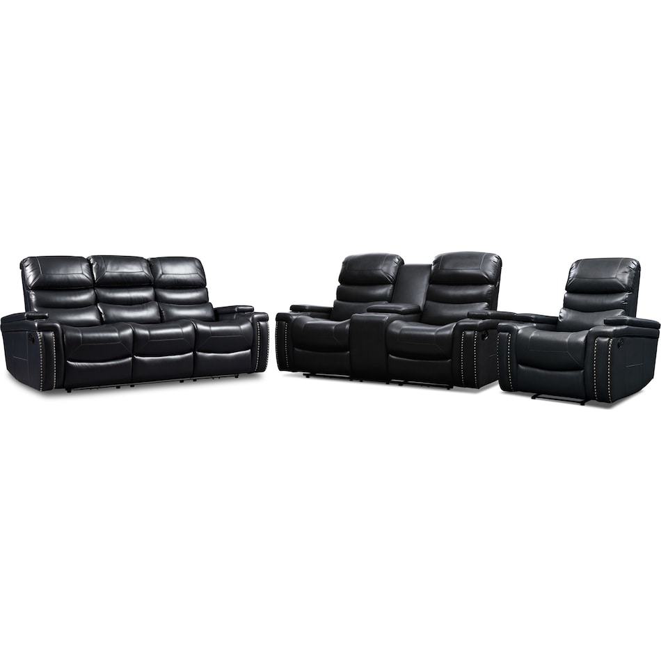 jackson black  pc manual reclining living room   